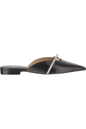 Salvatore Ferragamo Buty, Kobieta, Czarny, 37 EU, Skóra, Skórzane klapki z kokardą