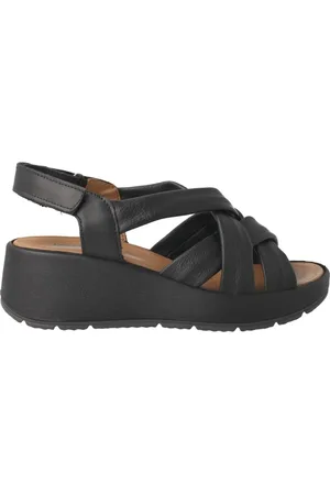 IGI&CO Buty, Kobieta, Czarny, 39 EU, Czarna skórzana sandał z krzyżującymi się paskami