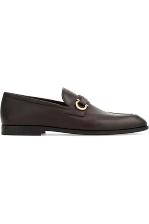 Salvatore Ferragamo Buty, Mężczyzna, brązowy, 42 1/2 EU, Skóra, Lordsy ze skóry cielęcej z metalową ozdobą na podeszwie