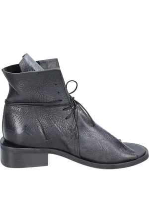 Moma Buty, Kobieta, Czarny, 37 EU, Skóra, Vintage Skórzane Botki na Kostkę
