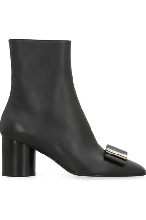 Salvatore Ferragamo Buty, Kobieta, Czarny, 36 EU, Skóra, Botki skórzane Leonia
