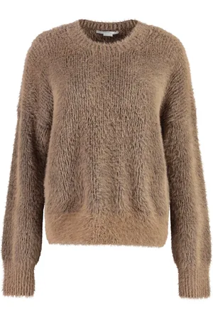 Stella McCartney Swetry, Kobieta, brązowy, L, Wełna, Puszysty sweter z długim rękawem i okrągłym dekoltem