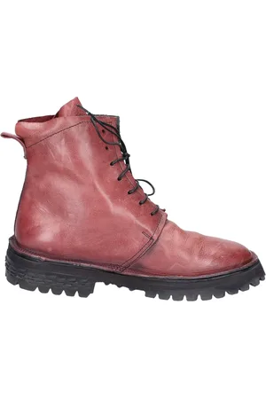 Moma Buty, Kobieta, Czerwony, 37 EU, Skóra, Skórzane botki w stylu vintage