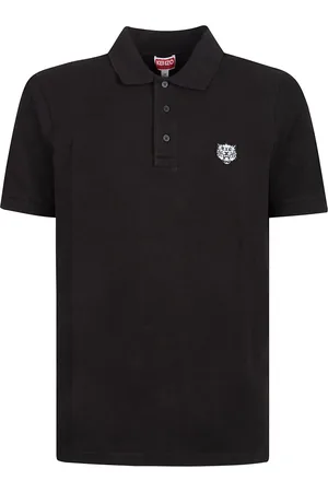Kenzo Koszulki, Mężczyzna, Czarny, M, Polo z Tygrysem haftowany