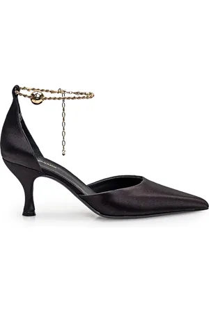 Salvatore Ferragamo Buty, Kobieta, Czarny, 35 1/2 EU, Satyna, Czółenka Slingback Dana