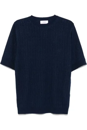 LARDINI Koszulki, Mężczyzna, Niebieski, L, Bawełna, T-shirt z okrągłym dekoltem