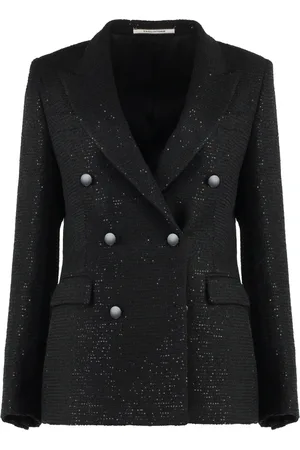 TAGLIATORE Kurtki, Kobieta, Czarny, L, Wełna, Sequin Blazer