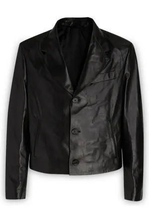 Salvatore Ferragamo Kurtki, Mężczyzna, Czarny, M, Skóra, Giacche Gilet Blazers