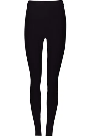Salvatore Ferragamo Spodnie, Kobieta, Czarny, L, Legginsy z plakietką z logo