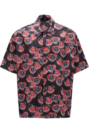 Moncler Koszule, Mężczyzna, Wielobarwność, M, Bawełna, Koszula Niebiesko-Czerwona w Serca