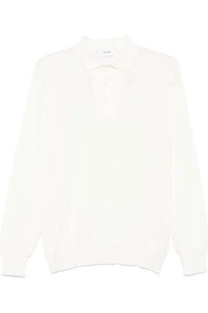 LARDINI Koszulki, Mężczyzna, Biały, L, Wełna, Wełniana Koszulka Polo
