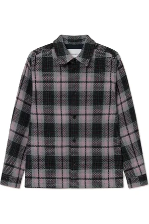 Les Deux Kurtki, Mężczyzna, Wielobarwność, M, Wełna, Jonathan Check Overshirt