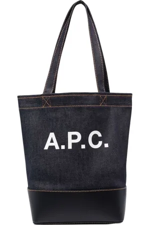 A.P.C. Torebki, Kobieta, Niebieski, ONE SIZE, Bawełna, Granatowa bawełniana torba skórzana
