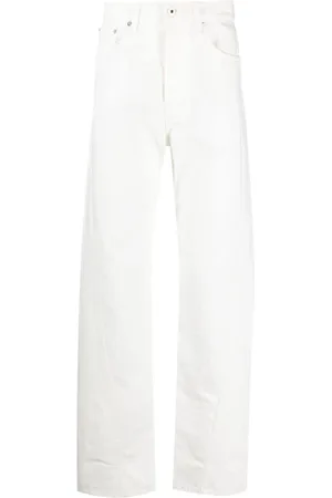 Lanvin Jeansy, Mężczyzna, Biały, W32, Denim, Białe jeansy z denimu z ozdobnymi skręceniami