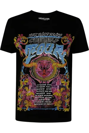 VERSACE Koszulki, Kobieta, Czarny, M, Czarna Tour T-Shirt