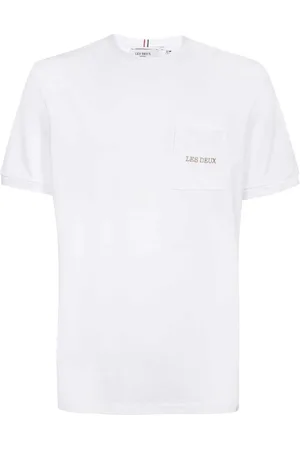 Les Deux Koszulki, Mężczyzna, Biały, XS, Bawełna, Prążkowany T-shirt z okrągłym dekoltem