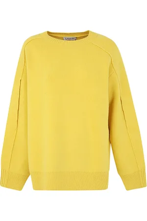 Lanvin Swetry, Kobieta, Żółty, S, Wełna, Sweter-peleryna Kokon Słonecznikowy