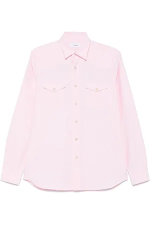 LARDINI Koszule, Mężczyzna, Różowy, 3XL, Bawełna, Różowa bawełniana koszula z zatrzaskami