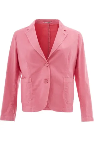 LARDINI Kurtki, Kobieta, Różowy, M, Bawełna, Elegancka Różowa Bawełniana Marynarka