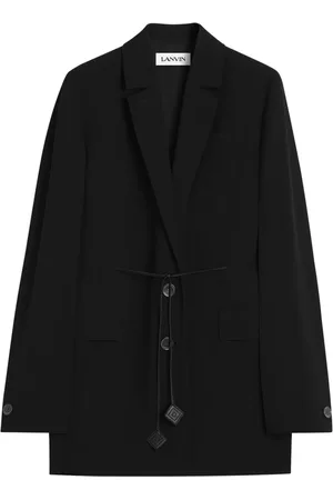 Lanvin Kurtki, Kobieta, Czarny, S, Wełna, Kamizelka Deconstructed