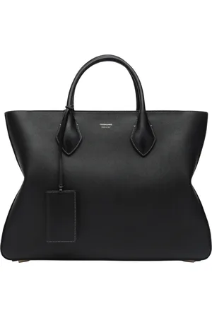 Salvatore Ferragamo Torebki, Mężczyzna, Czarny, ONE SIZE, Skóra, Średnia torba typu tote ze skóry młotkowanej Star