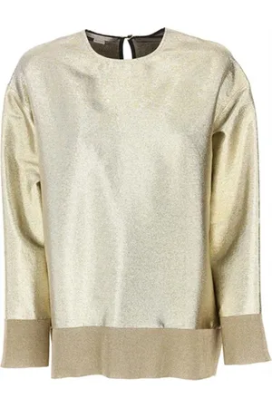 Stella McCartney Bluzki, Kobieta, Żółty, S, Bawełna, Casualowa bawełniana koszulka