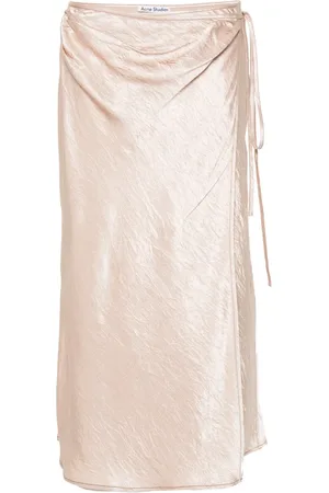 Acne Studios Spódnice, Kobieta, Beżowy, S, Satyna, Stylowa Spódnica