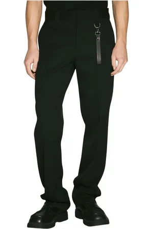 Lanvin Spodnie, Mężczyzna, Czarny, M, Wełna, Wełniane Spodnie Twillowe o Kroju Tailored
