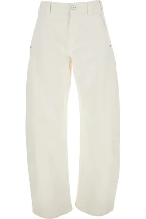 Brunello Cucinelli Jeansy, Kobieta, Biały, XS, Białe jeansy z bawełny z naszywką