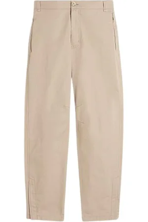 Lanvin Spodnie, Mężczyzna, Beżowy, L, Bawełna, Szerokie spodnie