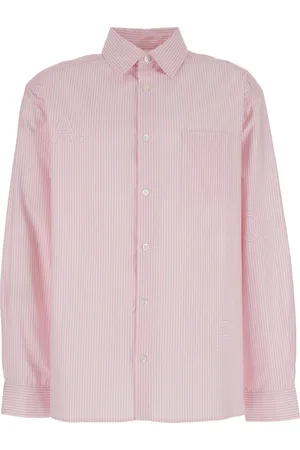 A.P.C. Koszule, Mężczyzna, Różowy, L, Bawełna, Malo Stripe Logo Shirt