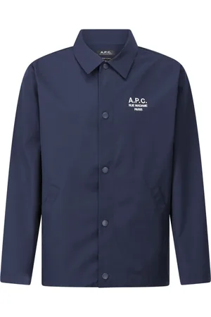 A.P.C. Kurtki, Mężczyzna, Niebieski, 2XL, Klasyczna koszula wierzchnia z logo zapinana na zatrzaski