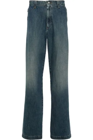 Maison Margiela Jeansy, Mężczyzna, Niebieski, L, Denim, Proste jeansy