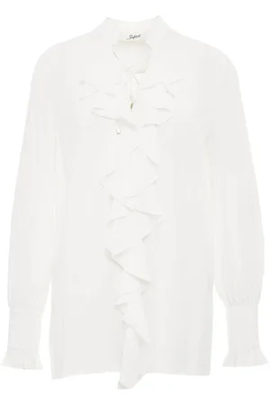THE SEAFARER Bluzki, Kobieta, Biały, M, Milly Ruched Shirt