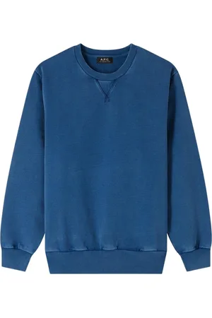 A.P.C. Bluzy, Mężczyzna, Niebieski, L, Bawełna, Boxy Sweatshirt