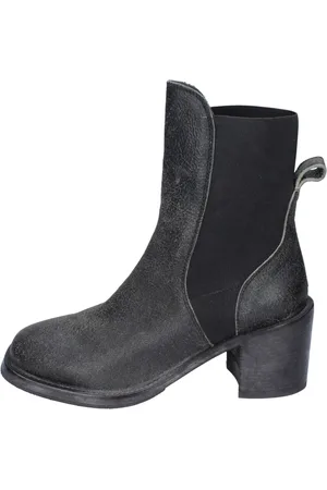 Moma Buty, Kobieta, Czarny, 37 EU, Skóra, Vintage Skórzane Botki na Kostkę