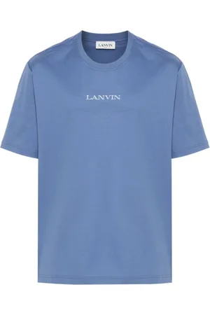 Lanvin Koszulki, Mężczyzna, Niebieski, S, Bawełna, Bawełniany T-shirt Jersey