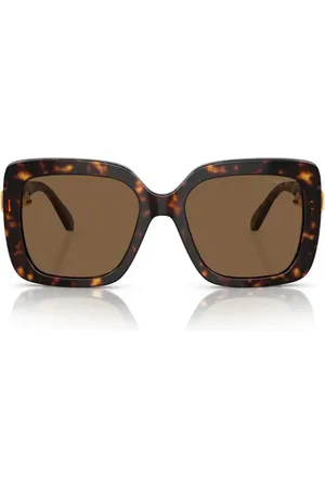Swarovski Akcesoria, unisex, brązowy, ONE SIZE, Kwadratowe okulary przeciwsłoneczne z kryształami o szlifie ośmiokątnym