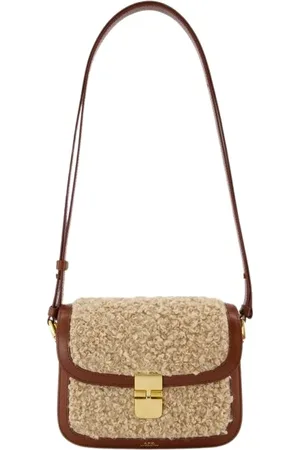 A.P.C. Torebki, Kobieta, brązowy, ONE SIZE, Skóra, Mała torebka crossbody - Orzechowy brąz