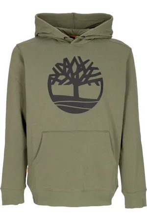 Timberland Bluzy, Mężczyzna, Zielony, L, Bawełna, Bluza z kapturem z logo drzewa