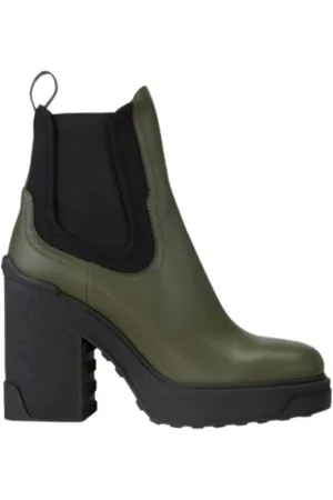 Moncler Buty, Kobieta, Zielony, 37 EU, Skóra, Stylowe botki Chelsea Isla