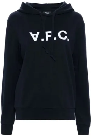 A.P.C. Bluzy, Mężczyzna, Niebieski, XL, Bawełna, Granatowa bawełniana bluza z kapturem