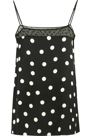 Stella McCartney Koszulki, Kobieta, Czarny, M, Top z wiskozy w kropki