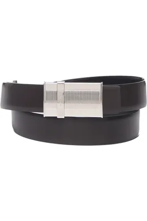 Salvatore Ferragamo Akcesoria, Mężczyzna, Czarny, 115 CM, Skóra, Skórzany pasek z srebrną klamrą
