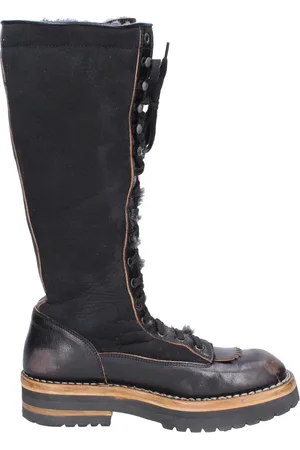 Moma Buty, Kobieta, Czarny, 37 EU, Skóra, Vintage Skórzane Kozaki