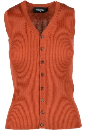 Dsquared2 Swetry, Kobieta, brązowy, S, Rozpinany top z wełny
