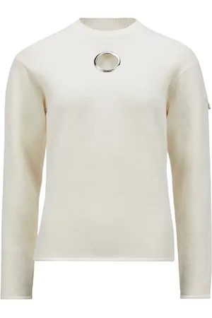 Moncler Swetry, Kobieta, Beżowy, M, Kaszmir, Sweter z wycięciem z wełny i kaszmiru