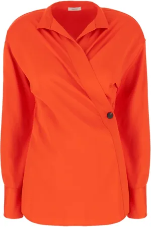Salvatore Ferragamo Bluzki, Kobieta, Pomarańczowy, S, Camicie Shirt