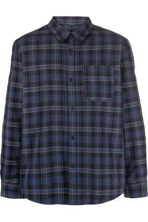 A.P.C. Bluzki, Mężczyzna, Niebieski, L, Bawełna, Trek Check Overshirt