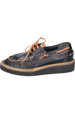 Moma Buty, Kobieta, Czarny, 37 EU, Skóra, Vintage Skórzane Marynarskie Buty